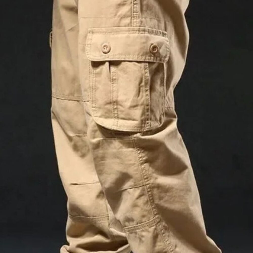 Levi Strauss & Co Men Cargo Pants SZ W38XL34 Khaki Cotton Stright Leg Work